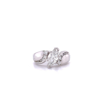 Ring con diamante taglio marquise da 1,20 carati in platino – Assay Jewelers