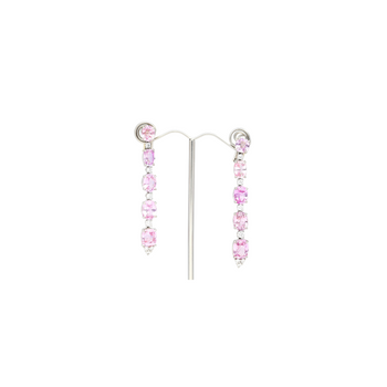 Platinum Set Color Changing Natural Pink Padparadscha Sapphire Dangle Earrings – Assay Jewelers