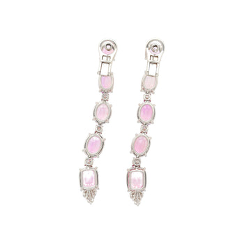 Platinum Set Color Changing Natural Pink Padparadscha Sapphire Dangle Earrings – Assay Jewelers
