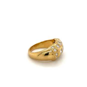 Ring a cupola con cluster di diamanti taglio princess in oro giallo 18k – Assay Jewelers
