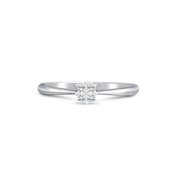Princess cut Diamonds in sottile montatura Ring in oro 18k – Assay Jewelers