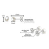 Real 6mm Japanese Cultured White Pearl Stud Earrings in 14k White Gold Plated Silver
