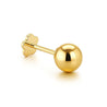 Reversible 3mm 14K Yellow Gold Ball Stud & Clover Screw Back Single Stud Earring