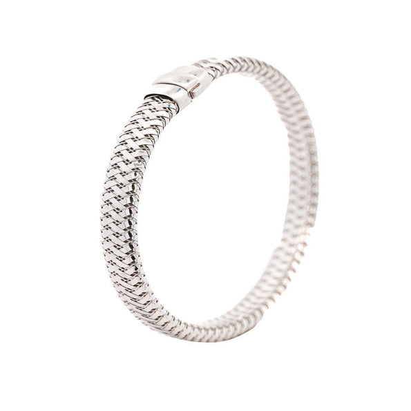 Roberto Coin 18K White Gold Woven Flexible Bangle Bracelet