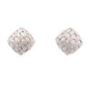 Roberto Coin Frosted Woven Square in 18K White Gold Appassionata Stud Earrings
