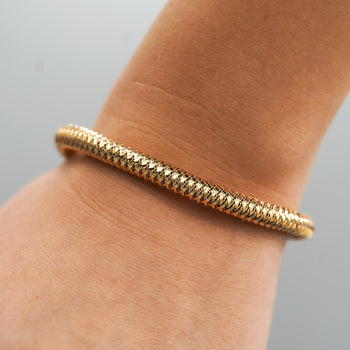 Roberto Coin in 18K Rose Gold Woven Cylinder Flexible Bangle Bracelet – Assay Jewelers