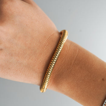 Roberto Coin in 18K Rose Gold Woven Cylinder Flexible Bangle Bracelet – Assay Jewelers
