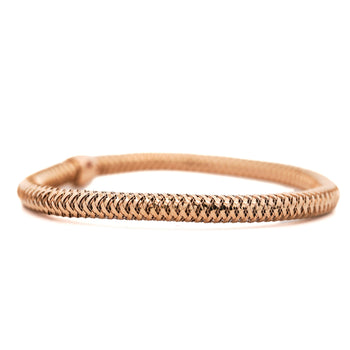 Roberto Coin in 18K Rose Gold Woven Cylinder Flexible Bangle Bracelet – Assay Jewelers