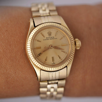 Rolex 24mm Oyster Perpetual 6619 18K Gold Vintage 1978 Wristwatch – Assay Jewelers
