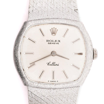 Rolex Cellini 3801 Silver Dial 26mm 18K White Gold Vintage Ladies Watch – Assay Jewelers