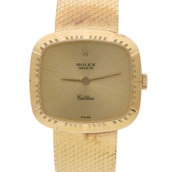 Rolex Cellini 4082 Gold Dial 18K Yellow Gold Bracelet Circa 1976 Vintage Watch – Assay Jewelers