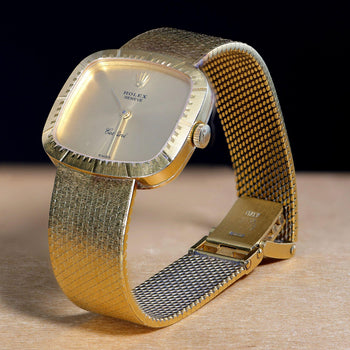 Rolex Cellini 4082 Gold Dial 18K Yellow Gold Bracelet Circa 1976 Vintage Watch – Assay Jewelers