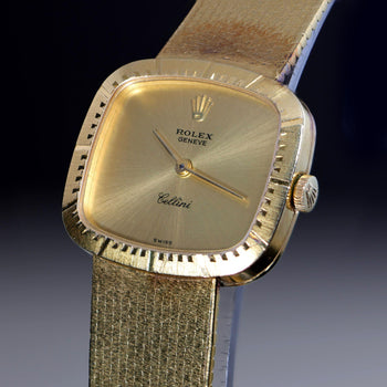 Rolex Cellini 4082 Gold Dial 18K Yellow Gold Bracelet Circa 1976 Vintage Watch – Assay Jewelers