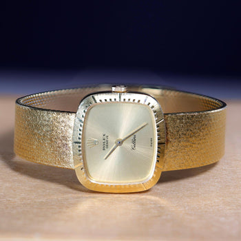 Rolex Cellini 4082 Gold Dial 18K Yellow Gold Bracelet Circa 1976 Vintage Watch – Assay Jewelers