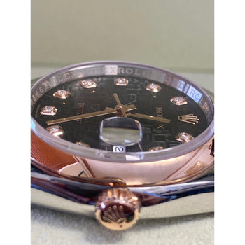 Rolex Datejust 36 mm quadrante e bracciale Jubilee con quadrante nero e indici orari con diamanti – Assay Jewelers