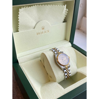 Rolex Ladies DateJust 26mm Quadrante oro con cinturino Jubilee bicolore – Assay Jewelers