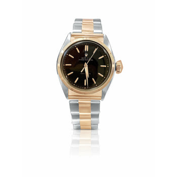 alt
Rolex Oyster Perpetual bicolore in oro rosa con quadrante da 30 mm – Assay Jewelers