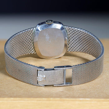 Rolex Precision 2644 Vintage 1971 Silver Dial 18K White Gold Mesh Bracelet Watch – Assay Jewelers