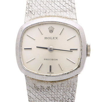 Rolex Precision 2644 Vintage 1971 Silver Dial 18K White Gold Mesh Bracelet Watch – Assay Jewelers