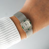 Rolex Precision Emerald & Diamond Bezel 18K White Gold Frosted Bracelet Watch