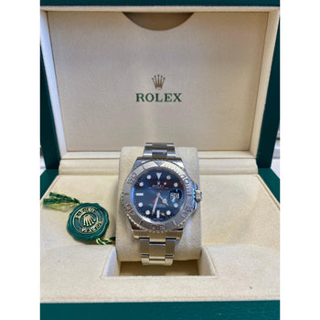 alt
Rolex Yacht-Master 40mm quadrante blu con lunetta in platino e bracciale Oyster – Assay Jewelers