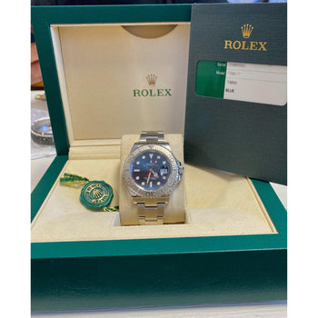 alt
Rolex Yacht-Master 40mm quadrante blu con lunetta in platino e bracciale Oyster – Assay Jewelers