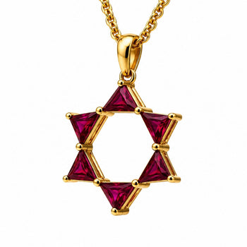 Ruby Star of David 18K Gold Pendant Necklace – Assay Jewelers