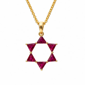 Ruby Star of David 18K Gold Pendant Necklace – Assay Jewelers