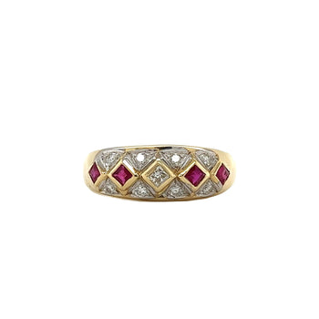 Ruby and Diamond Art Deco Square Pattern Vintage Ring – Assay Jewelers
