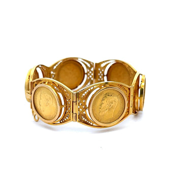 Russian Imperial 10 Ruble Nicholas II 1898 22K & 18K Gold Coin Bracelet – Assay Jewelers