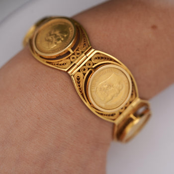Russian Imperial 10 Ruble Nicholas II 1898 22K & 18K Gold Coin Bracelet – Assay Jewelers