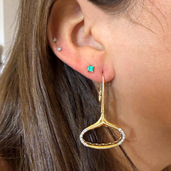 14K Gold Wide Open Oval Drop Diamond Wire Clip Earring - Made in Italy – Assay Jewelers
