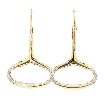 14K Gold Wide Open Oval Drop Diamond Wire Clip Earring - Made in Italy – Assay Jewelers