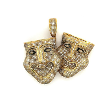 Thalia e Melpomene Theatre Face Pendant in oro 10k con diamante – Assay Jewelers