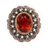 Antiker Ring aus der viktorianischen Ära mit 3,5 Karat Citrin und Diamant, GIA-zertifiziert in Silber/Gold