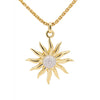 Vintage 0,85 Karat Sonnenmotiv Diamant Pendant Halskette gefertigt aus 18k Gelbgold