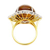 Vintage 11.36 Carat Opal and Briolette/Rose Cut Diamond Halo 18K Gold Ring