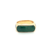 Vintage 18K ذهب أصفر يشمك اليشم و 0.20 CTW ألماس أفقي واسع الوجه للجنسين Ring