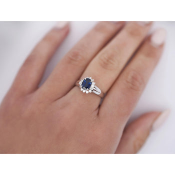 Bague Anciens en platine filigrané avec saphir 1,04 carat et diamants ronds – Assay Jewelers