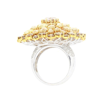 Vintage 22 Carat Multi-Color Rose Cut & Round Diamond Cluster 18K Gold Dome Ring – Assay Jewelers