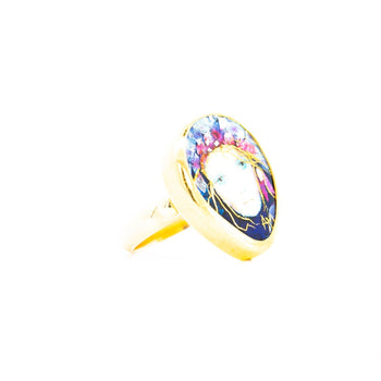 Vintage 22K Enamel and Gold "Auspice Maria" Saint Mary motif Christian Ring – Assay Jewelers