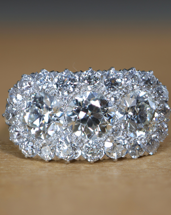 Vintage 4.50 CTTW Old European Cut Diamond Three-Stone Art Deco Engagement Ring in Platinum – Assay Jewelers