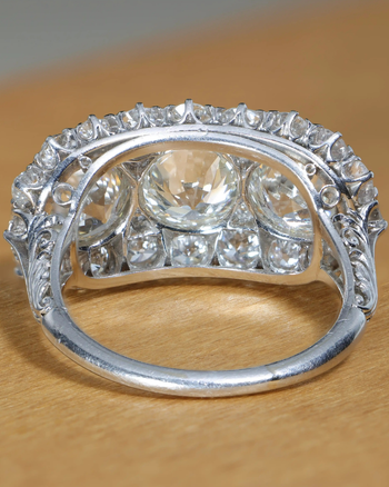 Vintage 4.50 CTTW Old European Cut Diamond Three-Stone Art Deco Engagement Ring in Platinum – Assay Jewelers