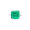 Vintage AGL-zertifizierter 11,28 Karat kolumbianischer Smaragd & Diamant im alten Euro-Schliff Ring