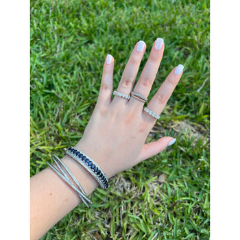 Bracelet jonc Art déco Anciens à saphir bleu en or blanc 14 k – Assay Jewelers