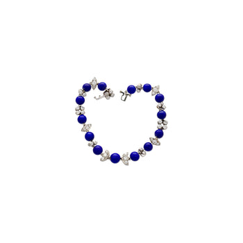 Bracelet Anciens Art déco en lapis-lazuli et diamants, en platine – Assay Jewelers
