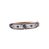 Vintage Art Déco Nachlass Armreif mit blauem Saphir, Diamant & Emaille