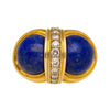 Vintage Cabochon-Schliff Lapislazuli und Diamant in 18K Gelbgold Statement Rings