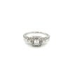 Vintage Zarter Smaragdschliff Natürlicher Diamant Ring in 18K Weißgold