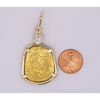 Vintage Escudo "Doubloon" 22K Replica Coin 14K Gold Pendant – Assay Jewelers